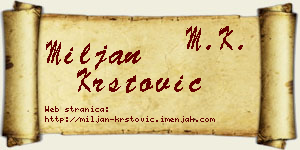Miljan Krstović vizit kartica